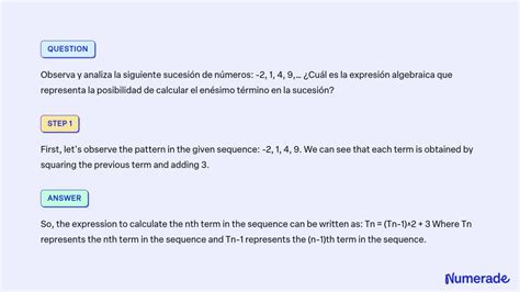 Solved Observa Y Analiza La Siguiente Sucesi N De N Meros