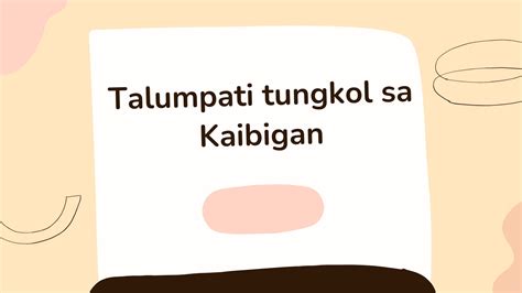 Talumpati Tungkol Sa Kaibigan Aralin Philippines