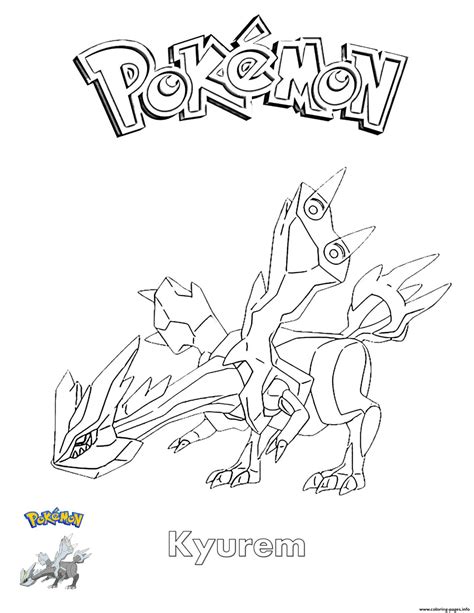 Kyurem Pokemon Coloring page Printable