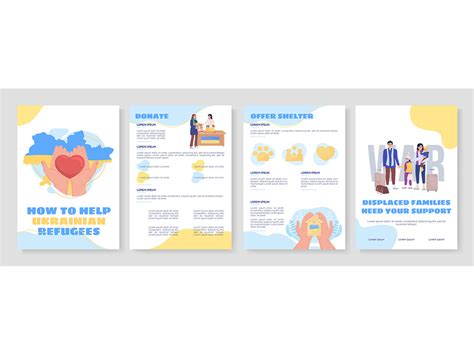 Help Ukrainian Refugees Flat Vector Brochure Template By ~ Epicpxls