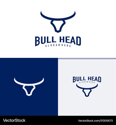 Bull head logo design Royalty Free Vector Image