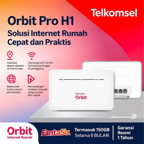 Jual Telkomsel Orbit Star H1 Modem WiFi 4G High Speed Bonus Data Kota