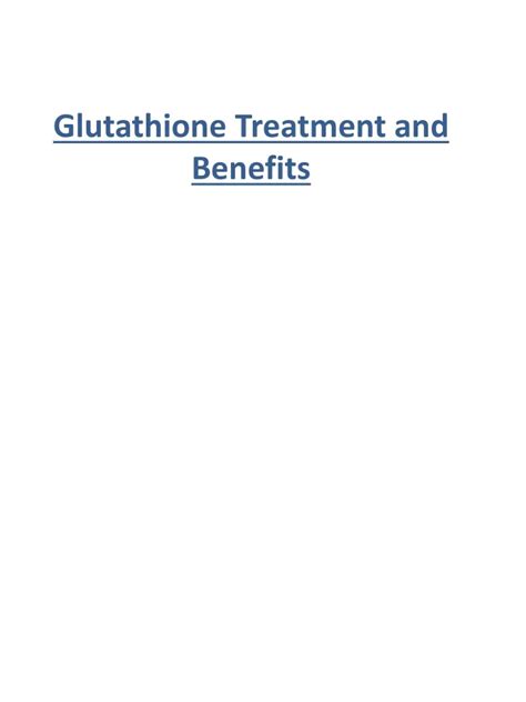 Ppt Glutathione Treatment And Benefits Powerpoint Presentation Free