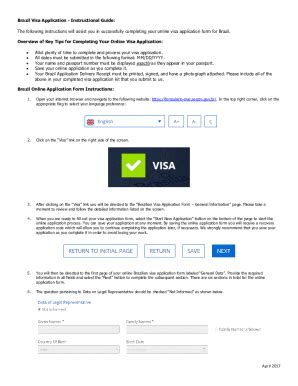 Fillable Online Brazil Visa Application Instructional Guide Fax Email