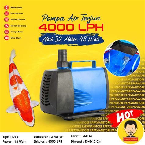 Promo Pompa Kolam Ikan Celup Koi Mesin Waterfall Air Terjun Aquaman Wp