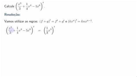 Exercício Das Aulas De Derivadas Aula 7 Regras De Derivação