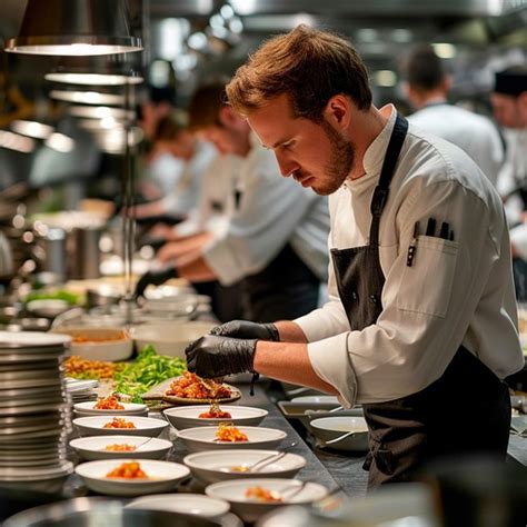 chef plating dishes image chef cooking kitchen