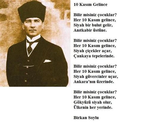 10 Kasımla Ilgili Kısa şiirler – Resim kümesi kelime