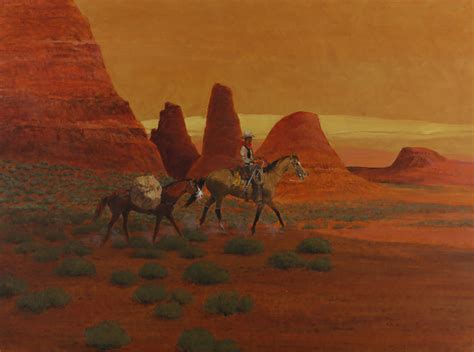 Cowboy and Pack Horse in painted Desert