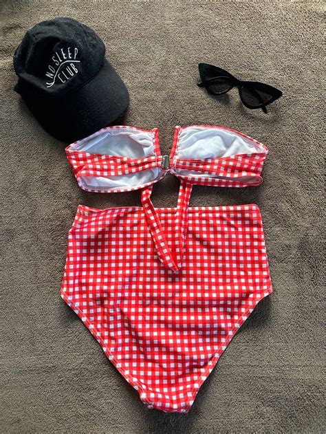 Red Checkered Bikini Women S Fashion Swimwear Bikinis Swimsuits On