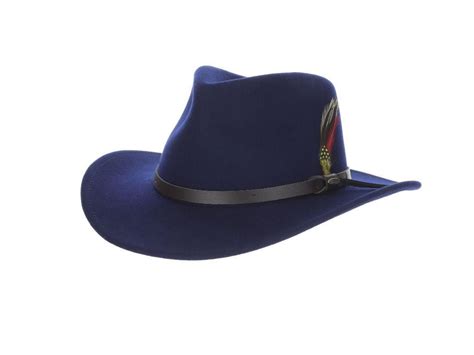 Wool Felt Outback Hat With Feather Accent Explorer Hats