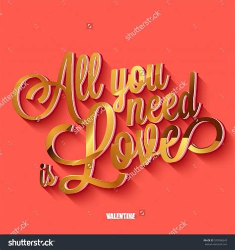 All You Need Is Love Handwritten Typographic Printable Poster Original