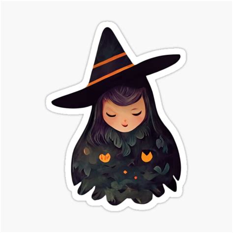 Cute Witch Sticker For Sale By Reijo12 Redbubble