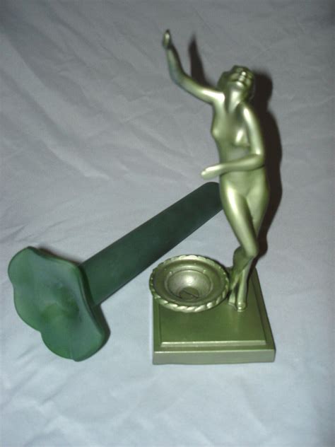 Original S Frankart Art Deco Nude Lady Steuben Glass Vase Model