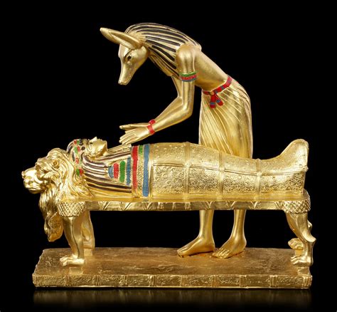 Anubis Figurine Mummification Gold Colored