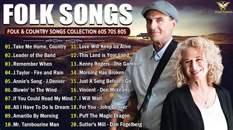 Folk Country Songs Collection 60s 70s 80s Best Folk Songs Of All Time