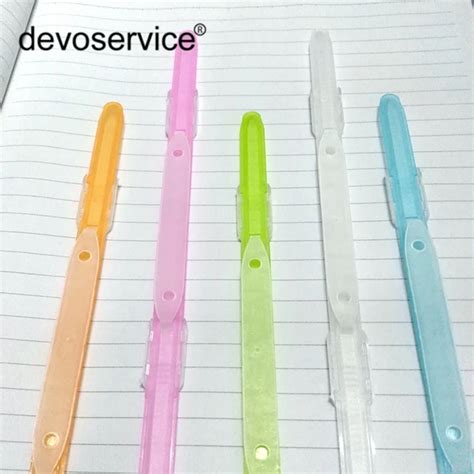 New 5pcs Lot 2 Holes Document Paper Fasteners Plastic Binding Binder Rings Two Piece Paper