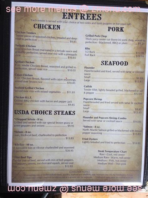 Menu at Cowboy Restaurant, Elkin