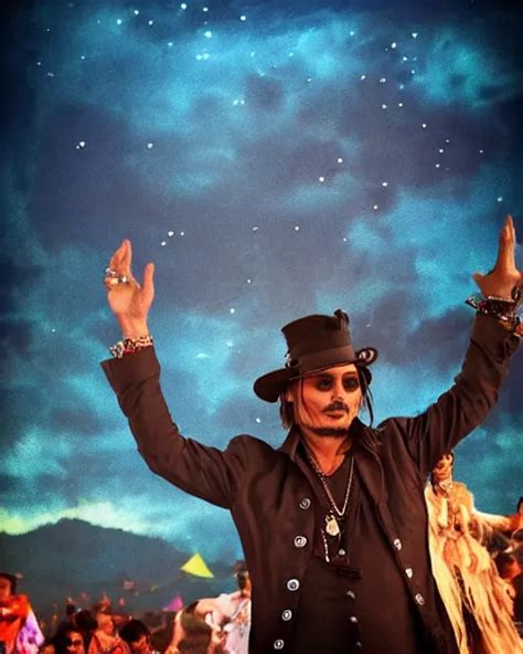 Johnny Depp Dancing At A Goa Festival Detailed Stable Diffusion