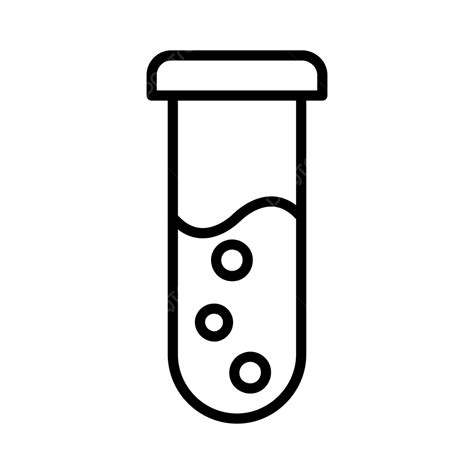 Ikon Garis Tabung Reaksi Vektor Biologi Kimia Percobaan PNG Dan