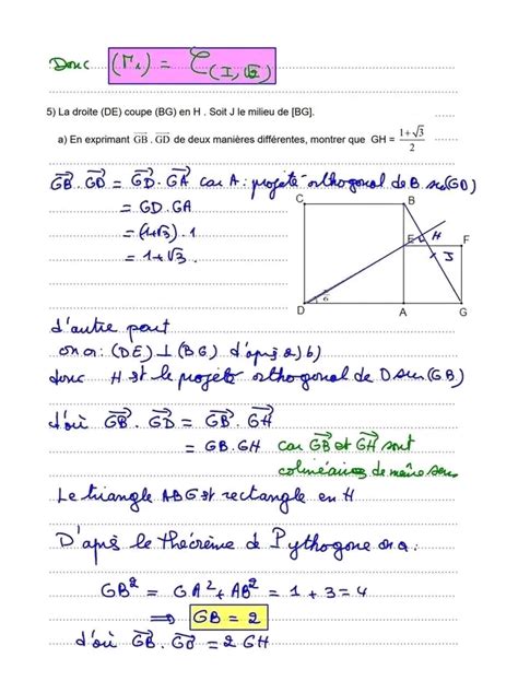 Me Math Matiques Math Exercice Corrig Produit Scalaire Pour Me Ann E