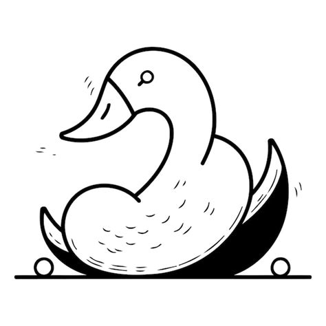 Ilustraci N Vectorial De Un Cisne Sobre Un Fondo Blanco Estilo De Arte