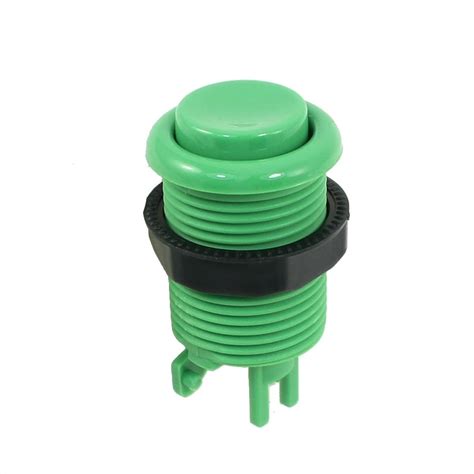 Uxcell Panel Mount Spst Green Round Cap Arcade Game Push Button Switch