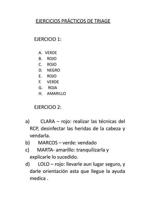 Ejercicios Pr Cticos De Triage Ejercicios Pr Cticos De Triage