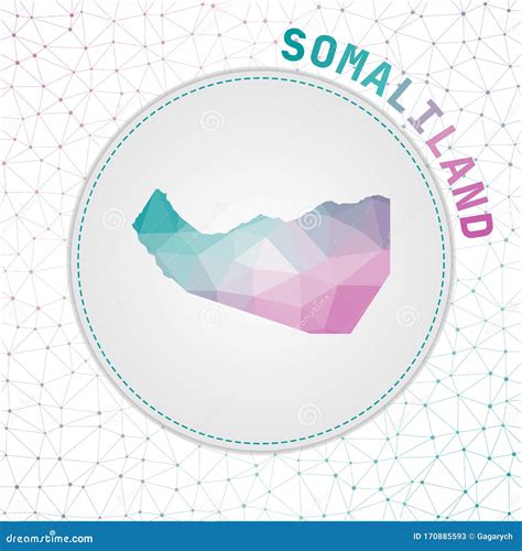 Vector Somaliland Map Outline With Retro Sunburst