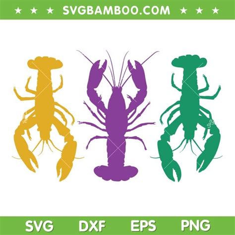 3 Crawfish Mardi Gras SVG