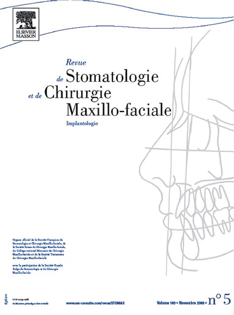 Cover Of The French Language Journal Revue De Stomatologie Et De