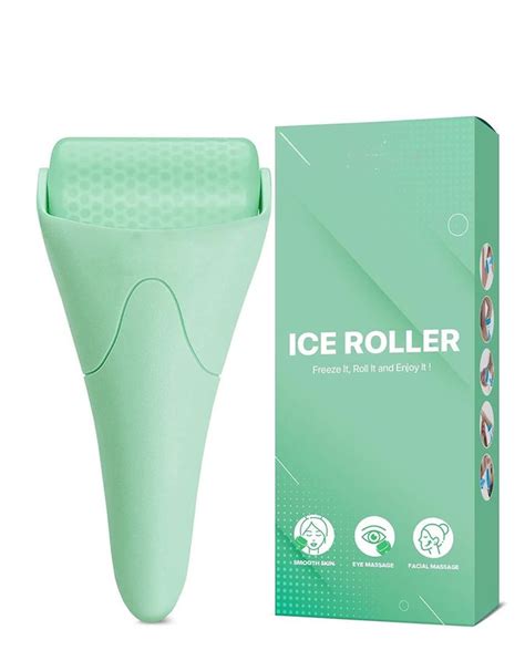 Ice Roller Massager for Face, Eye Puffiness, TMJ Pain Relief (Green ...