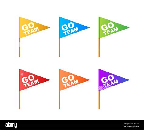 Go Team Triangle Banner Go Team In Cartoon Style Vector Stock