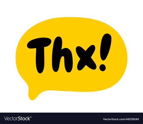 Thx Speech Bubble Thank You Text Thanks Hand Vector Image