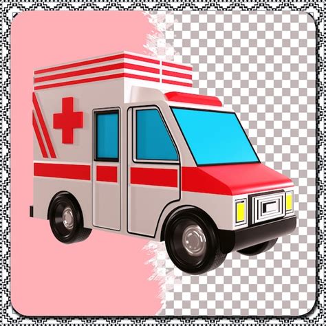 Icono 3d De Una Ambulancia Archivo PSD Premium