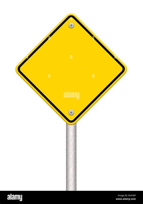 Blank Yellow Road Sign On White Background Stock Photo Alamy