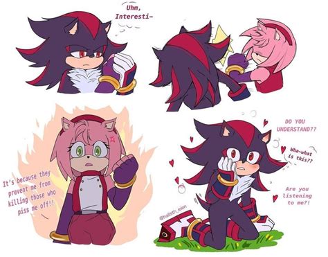 Shadamy Sonic Shadow And Amy Sonic Heroes Shadamy Comics