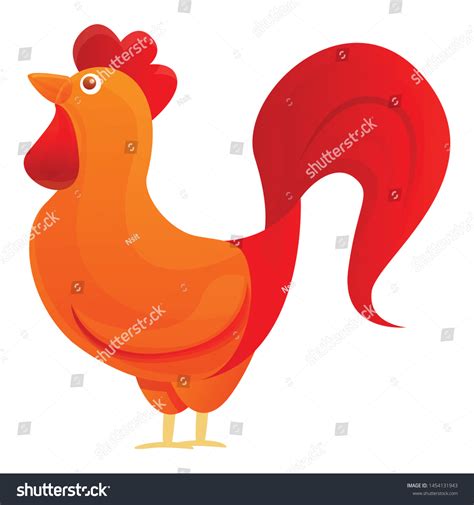 Red Rooster Cock Icon Cartoon Red Stock Vector Royalty Free