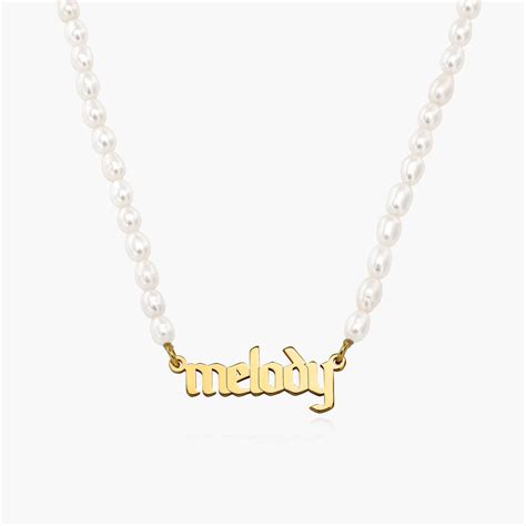 Gold Vermeil Name Necklace Atelier Yuwa Ciao Jp