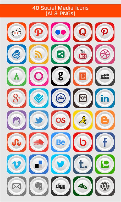 Free Social Media Icons Pngs Ai File