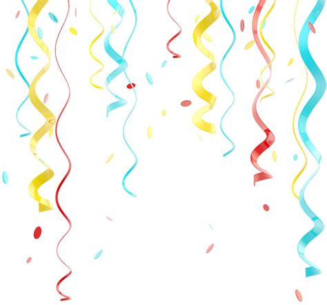 Birthday Streamers Png Orange And Green Confetti Clipart Full Size