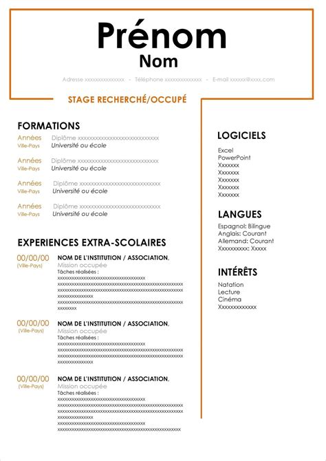 Cv A Imprimer Gratuitement
