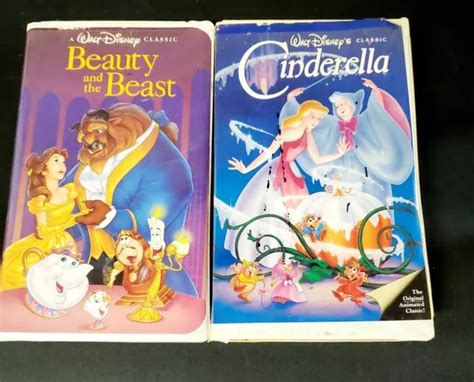 WALT DISNEY BLACK Diamond Vhs Tapes Beauty And The Beast Cinderella