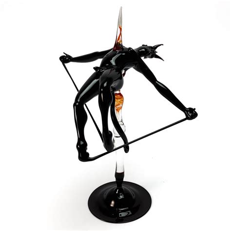 Impaled Black Devil Murano Glass Sculpture Art Glass Figurines