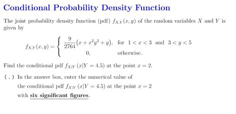 Solved Conditional Probability Density Function The Joint Chegg