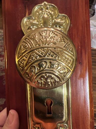 Victorian Entry Brass Door Knob Backplate And Hooks Wall Hanging 4697712231