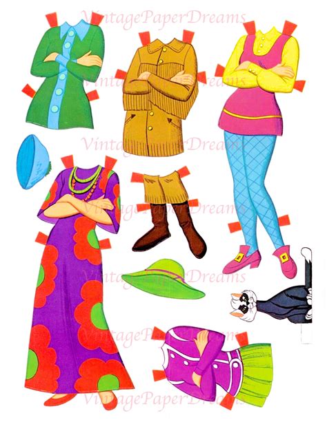 Vintage Paper Doll Printable Pdf Josie And The Pussycats Paper Doll S