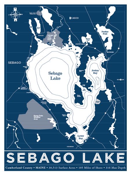 Sebago Lake Nautical Map – I Lost My Dog