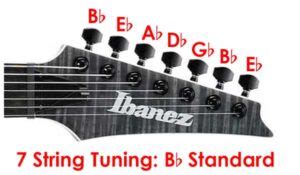 How To Tune A 7 String Guitar Songs Alternate Tunings Diagrams