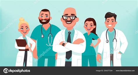 Doctors A Group Of Health Workers Chief Physician And Medical Stock